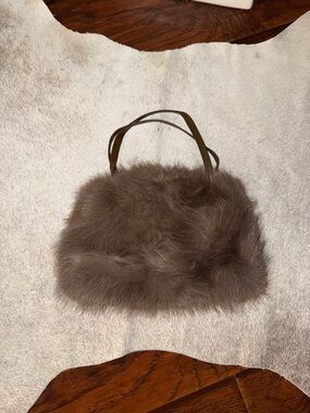 Faux Fur Purse in Taupe